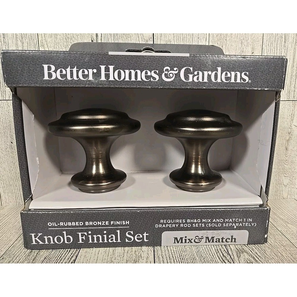 Knob Finial Set Oil Rubbed Bronze Finish Better Homes & Gardens for Curtains #2